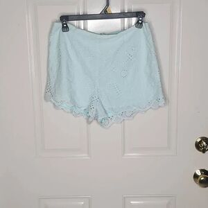 Sugar lips eyelet aqua blue shorts women's size M